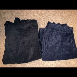 Velvet felt black outfit